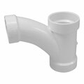 Genova Products CANPLAS 194338 Reducing Combination Tee Pipe Wye, 4 x 4 x 3 in, Hub, PVC, White, SCH 40 Schedule PVC 00502  1800HA